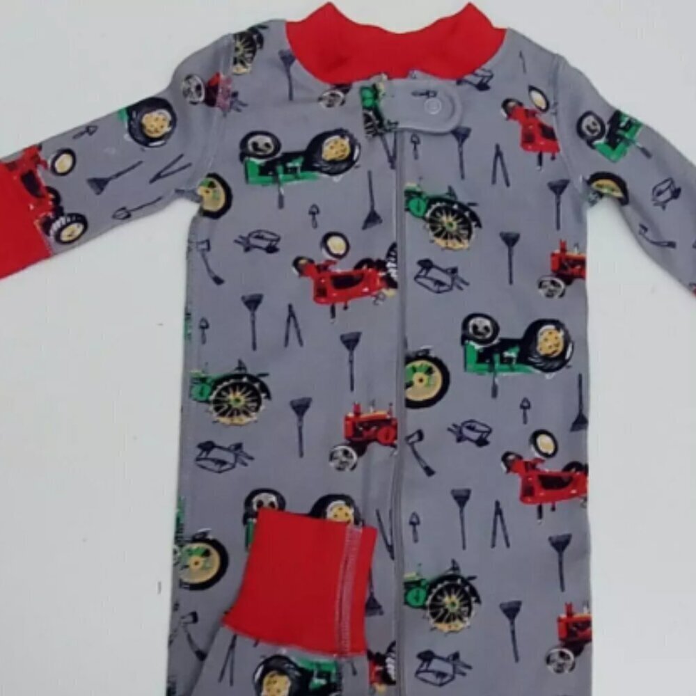 Hanna Andersson Baby Tractor Organic Cotton Sleeper Size 0 6M